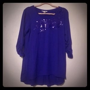 Style and Co. blue top. Sequence